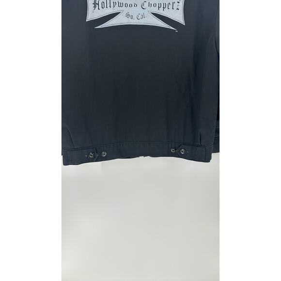 Dickies black Hollywood Choppers moto jacket biker grunge alternative size L - Picture 10 of 11